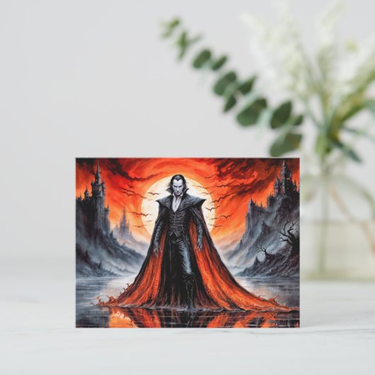 Vampire in Red Moonlight Postkarte (Stehend Vorderseite)
