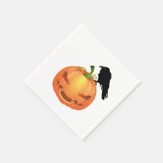 Vampire Jack o'lantern mit Raven Serviette (Ecke)