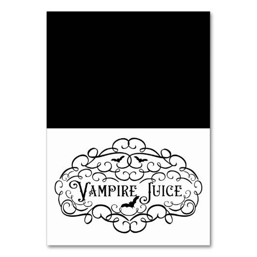 Vampire Juice Vintag Elegant Halloween Food Zent Tischnummer (Vorderseite)