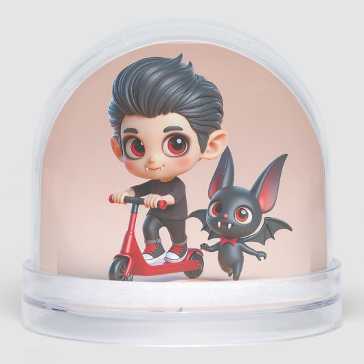 Vampire Kid auf einem Scooter und Bat von Natasha Schneekugeln (Vorderseite)