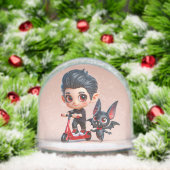Vampire Kid auf einem Scooter und Bat von Natasha Schneekugeln (Weihnachten)