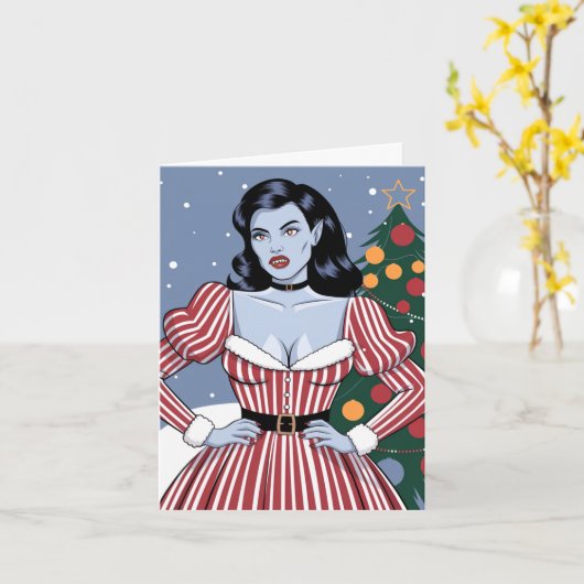 Vampire Lady Christmas Karte (Gelbe Blume)