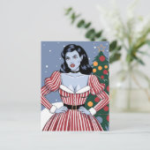 Vampire Lady Christmas Postkarte (Stehend Vorderseite)
