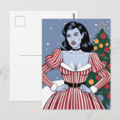 Vampire Lady Christmas Postkarte (Vorne/Hinten)