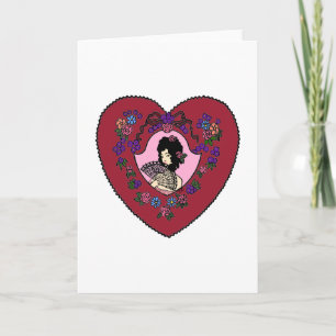 Vampire Lady Valentine Black Hair Feiertagskarte