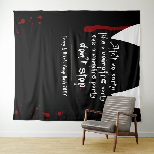 Vampire Lair Party Stoppen Sie Halloween nicht Wandteppich (Beispiel (Horizontal))