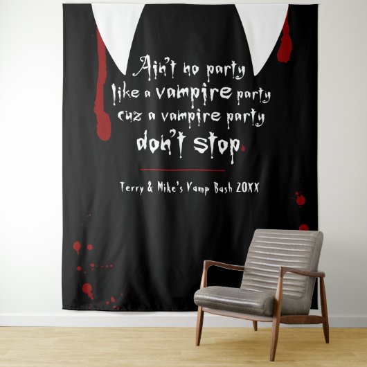 Vampire Lair Party Stoppen Sie Halloween nicht Wandteppich (Beispiel)