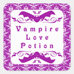 Vampire Liebe Potion (Lila) Halloween Stickers