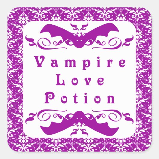 Vampire Liebe Potion (Lila) Halloween Stickers (Vorderseite)
