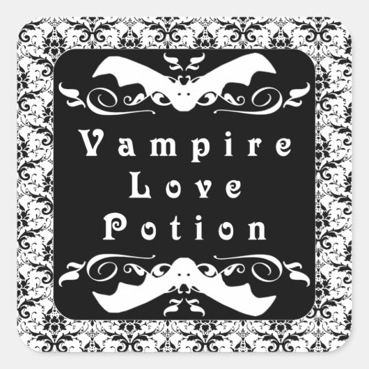 Vampire Liebe Potion (Schwarz) Halloween Stickers (Vorderseite)
