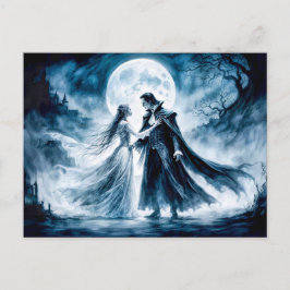 Vampire-Liebe unter Moonlit Sky Postkarte