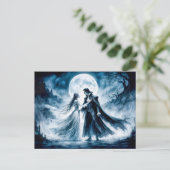 Vampire-Liebe unter Moonlit Sky Postkarte (Stehend Vorderseite)