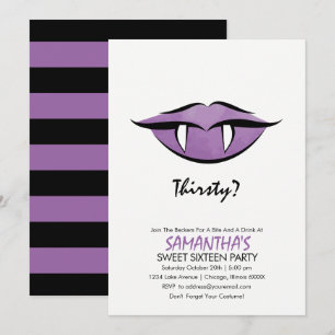 Vampire Lips Goth 16 . Geburtstag Einladungskarte Einladung
