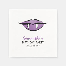 Vampire Lips Goth Birthday Paper Napkins Serviette
