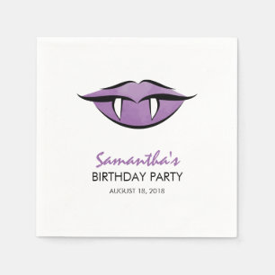 Vampire Lips Goth Birthday Paper Napkins Serviette
