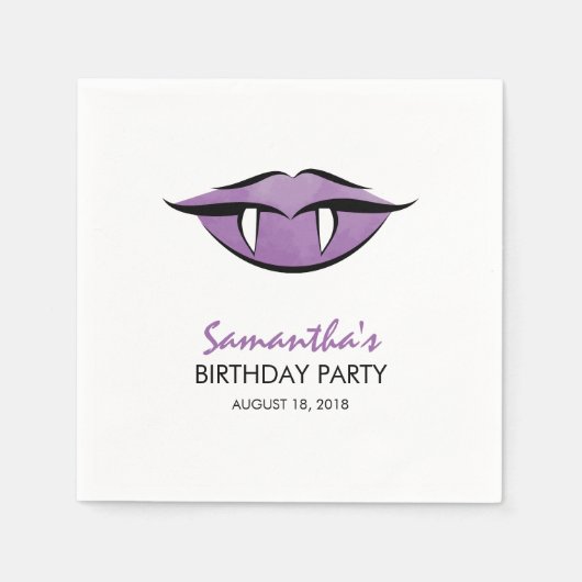 Vampire Lips Goth Birthday Paper Napkins Serviette (Vorderseite)