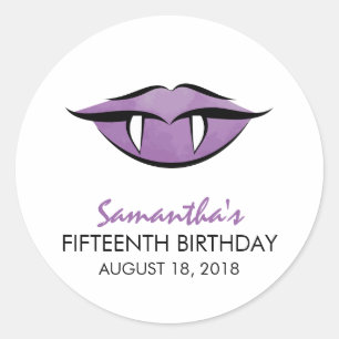Vampire Lips Goth Birthday Sticker
