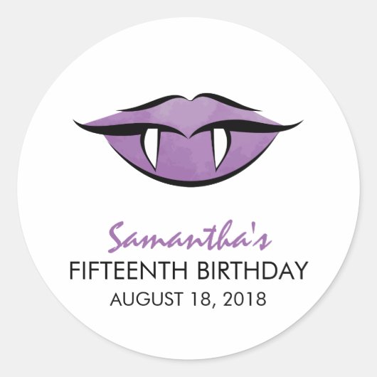 Vampire Lips Goth Birthday Sticker (Vorderseite)