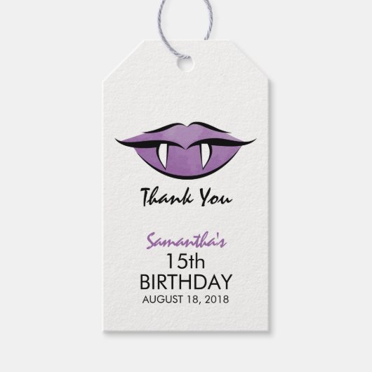 Vampire Lips Goth Birthday Vielen Dank für Ihr Ges Geschenkanhänger (Vorderseite)