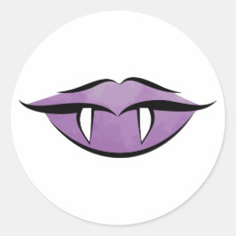 Vampire Lips Goth Halloween Geburtstagsaufkleber Runder Aufkleber