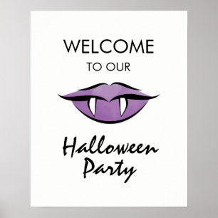 Vampire Lips Goth Halloween-Party Begrüßungszeiche Poster