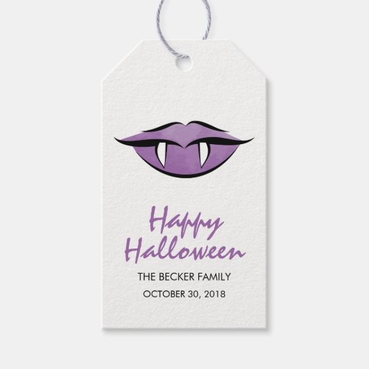 Vampire Lips Goth Happy Halloween-Geschenkmarke Geschenkanhänger (Vorderseite)