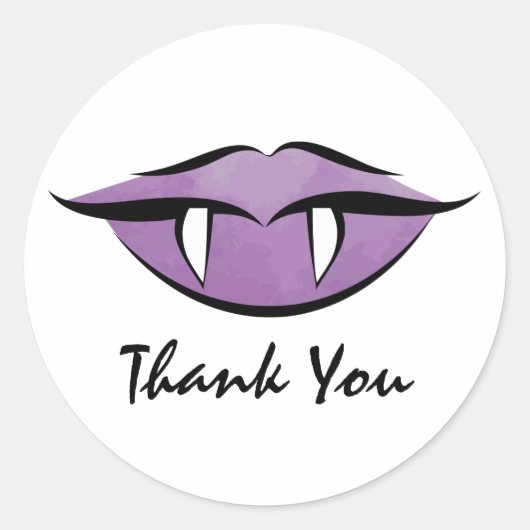 Vampire Lips Halloween Geburtstag Danke Sticker (Vorderseite)