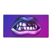 Vampire Lips Horror Art - Macabre Whimsigoth Fangg