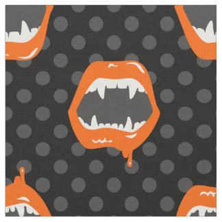 vampire lips monster fanged creature orange stoff