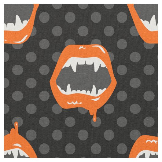 vampire lips monster fanged creature orange stoff (Nahaufnahme)
