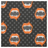 vampire lips monster fanged creature orange stoff (Muster)