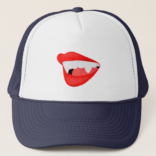 Vampire Lips Thirsty for Neck Truckerkappe (Vorderseite)