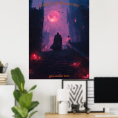 Vampire Lord Halloween mit Grand-Treppe-Schloss Poster (Heimbüro)