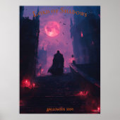 Vampire Lord Halloween mit Grand-Treppe-Schloss Poster (Vorne)