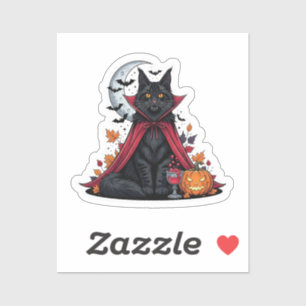 Vampire Maine Coon - Spooky Halloween Cat Aufkleber