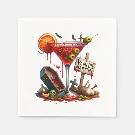 Vampire Martini Halloween Paper Serviette (Vorderseite)