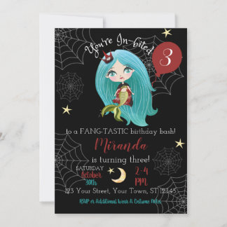 Vampire Mermaid Halloween Geburtstag Einladung