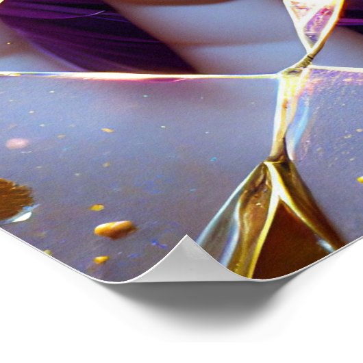 Vampire mit Gold Fangs Ai Art Poster (Ecke)