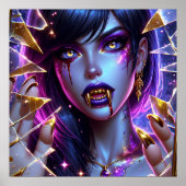 Vampire mit Gold Fangs Ai Art Poster (Vorne)