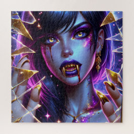 Vampire mit Gold Fangs Ai Art Puzzle