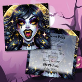 Vampire mit Goldfangs Vollmond-Halloween-Party