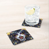 Vampire mit Goldfangs Vollmond-Halloween-Party Rechteckiger Pappuntersetzer (Vor Ort)