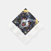 Vampire mit Goldfangs Vollmond-Halloween-Party Serviette (Ecke)