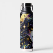 Vampire mit Goldfangs Vollmond-Halloween-Party Trinkflasche (Vorne)