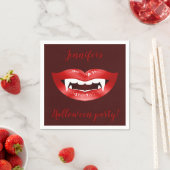 Vampire Mouth Personalisierter Halloween-Party Tex Serviette (Beispiel)