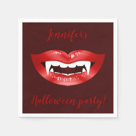 Vampire Mouth Personalisierter Halloween-Party Tex Serviette