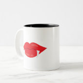 Vampire-Mund mit Fangzähnen Zweifarbige Tasse (Vorderseite Links)