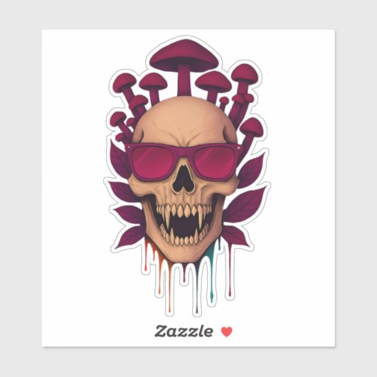 Vampire Mushroom Skull Aufkleber (Blatt)