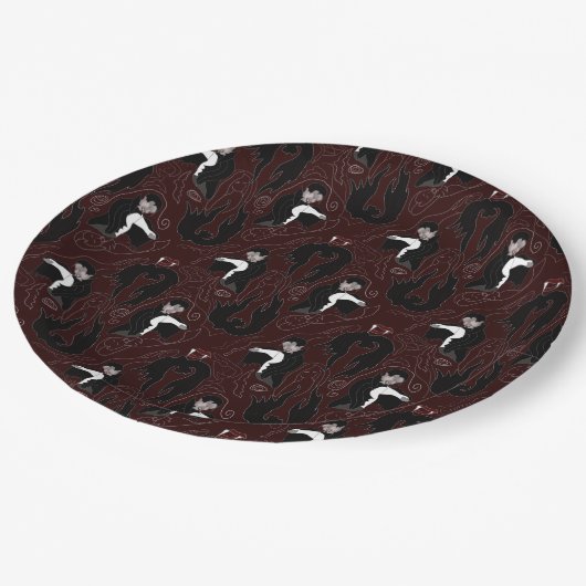 Vampire-Musterpapierplatte Pappteller (Schrägansicht)