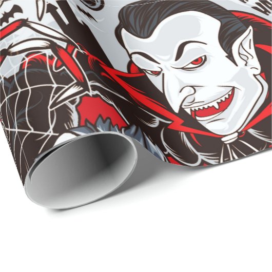 Vampire Night Matte Wrapping Paper, 30" x 6' Geschenkpapier (Rolleneckpunkt)